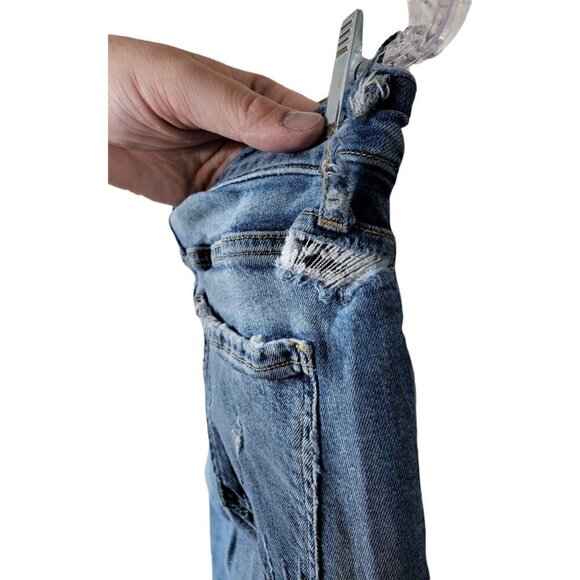 AGOLDE Lara Jeans SZ 29 8 Skinny Badlands Low Rise Distressed Raw Hem Cropped - Picture 8 of 13